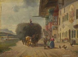 Heuwagen Vor Der Dorfwirtschaft Heuwagen Vor Der Dorfwirtschaft