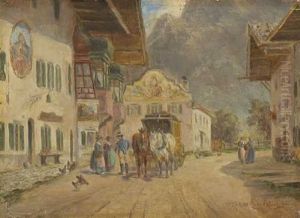 Halt Der Postkutsche by Ludwig Mueller-Cornelius