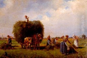 Heuernte In Weiter Voralpenlandschaft by Ludwig Mueller-Cornelius