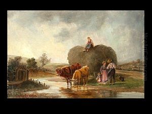 Die Einbringung Der Ernte, Ein Beladener Heuwagen by Ludwig Mueller-Cornelius