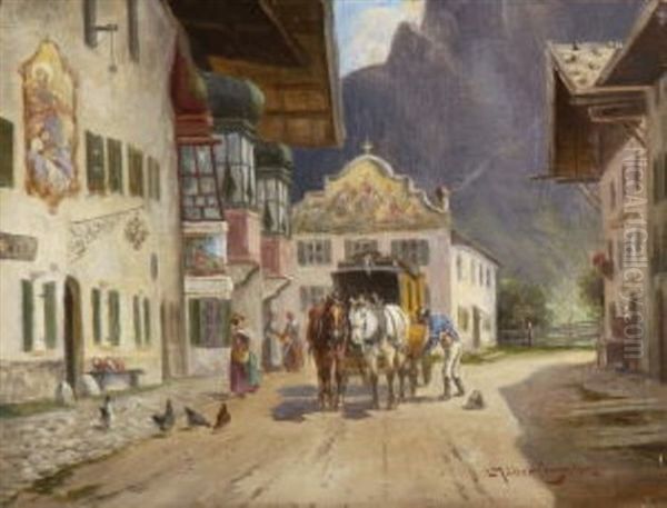 Halt Der Postkutsche Vor Dem Gasthaus - view 1