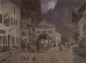 Postkutsche Vor Einem Gasthaus