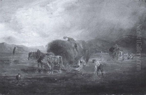 Heuernte Bei Aufziehendem Gewitter - view 1
