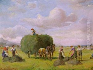 Heuernte In Den Voralpen by Ludwig Mueller-Cornelius