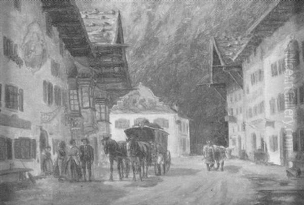 Halt Der Postkutsche In Einem Bayrischen Dorf - view 1