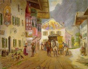 Halt Der Postkutsche In Mittenwald