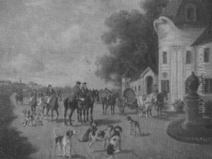 Ankunft Der Jagdgesellschaft by Ludwig Mueller-Cornelius