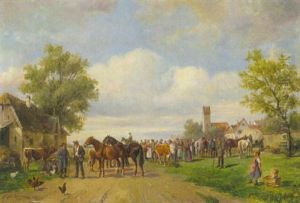 Viehmarkt Vor Einem Dorf (im Dachauer Land?)