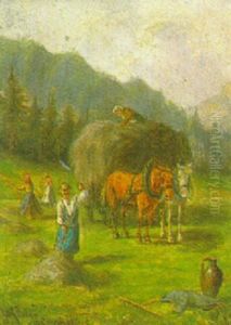 Bei Der Heuernte by Ludwig Mueller-Cornelius