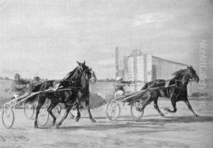 Trabrennen In Munchen by Ludwig Mueller-Cornelius