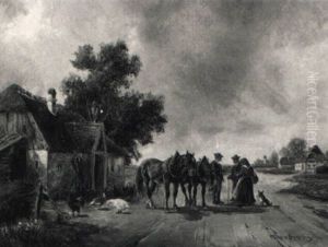 Begegnung Auf Der Dorfstrase Begegnung Auf Der Dorfstrase