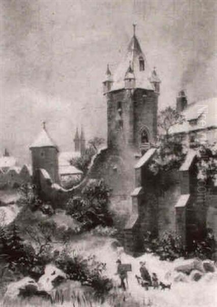 Verschneites Stadtchen - view 1