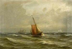 Ships On The High Sea by Carl Ludwig Bille