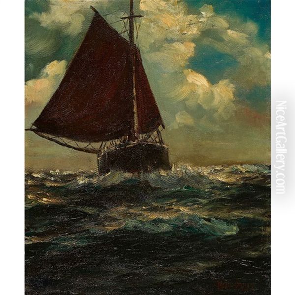 Segelschiff Auf Rauher See - view 1