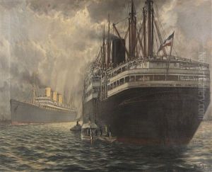 Hapag-doppelschrauben-postdampfer "patricia" Auf Dem Elbstrom