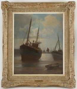 Maree Basse Dans Le Port by Franz Mueller-Gossen