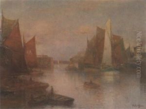 Hafen Bei Abendbeleuchtung Hafen Bei Abendbeleuchtung