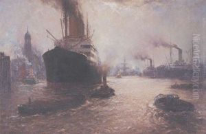 Der Hamburger Hafen by Franz Mueller-Gossen