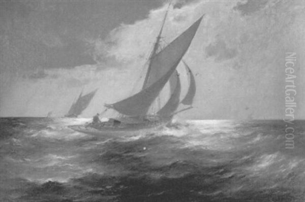 Segler Auf Mondbeschienenem Meer - view 1