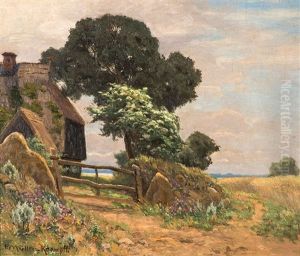 Katen Mit Holunderbusch by Paul Mueller-Kaempff