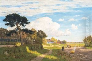 Boddenlandschaft Mit Gehoften by Paul Mueller-Kaempff