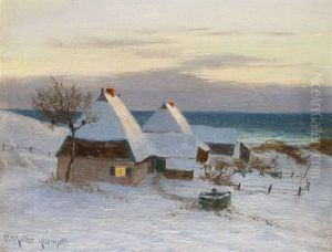 Winterabend An Der Kuste by Paul Mueller-Kaempff