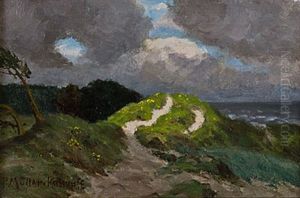 Aufziehendes Wetter Uber Der Dune by Paul Mueller-Kaempff