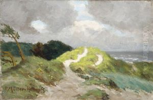 Kustenlandschaft Im Sturm Bei Aufziehendem Gewitter by Paul Mueller-Kaempff
