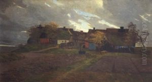 Dorf Im Sturm by Paul Mueller-Kaempff