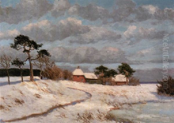 Verschneites Gehoft Am Bodden Bei Ahrenshoop - view 1