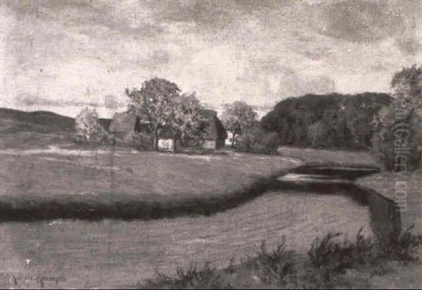 Flusslandschaft Mit Bauernhaus - view 1