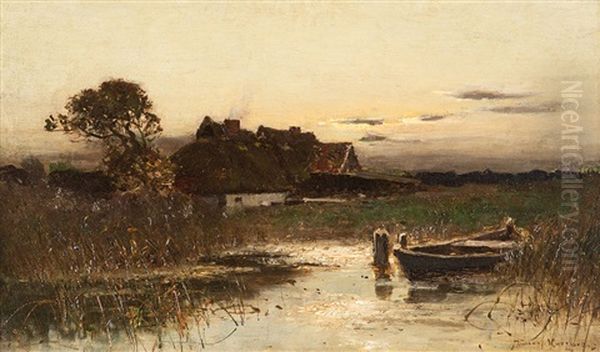 Abendstimmung Am Bodden by Konrad Alexander Mueller-Kurzwelly