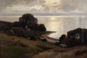 An Old Farmhouse By The Beach At Rugen by Konrad Alexander Mueller-Kurzwelly