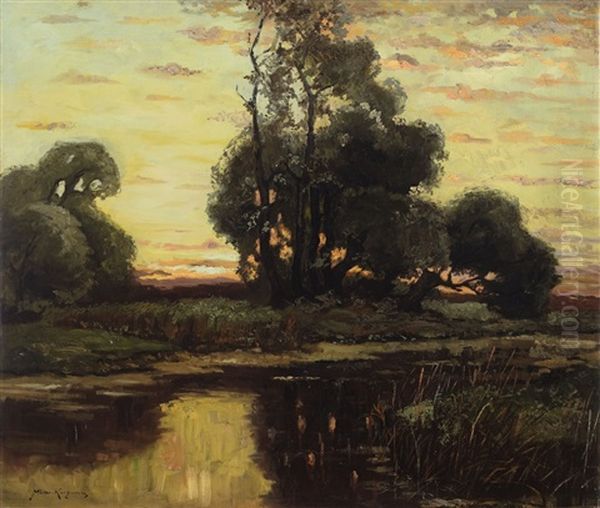 A Watery Landscape In Mark Brandenburg At Dusk - view 1