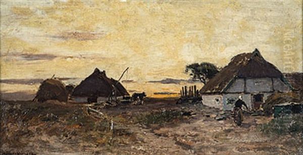 Bauernhauser Am Abendlichen Bodden - view 1