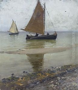 Netzboote In Der Abenddammerung Netzboote In Der Abenddammerung