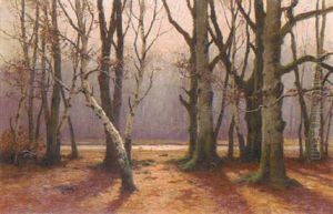 Birken Am Flus by Konrad Alexander Mueller-Kurzwelly