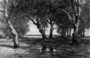 Markische Landschaft Mit Weidenden Kuhen Unter Baumen by Konrad Alexander Mueller-Kurzwelly