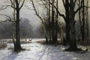 Rehe Auf Verschneiter Waldlichtung Rehe Auf Verschneiter Waldlichtung