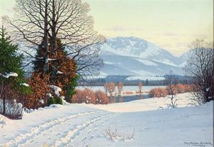 Prachtvolle, Sonnig Beleuchtete Winterlandschaft by Fritz Mueller-Landeck