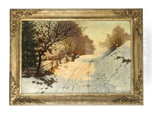 Winters Abendsonne by Fritz Mueller-Landeck