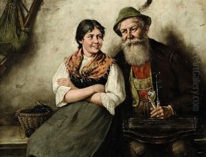 Dirndl Und Zitherspieler