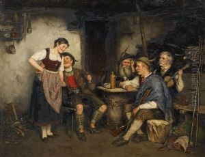 Tiroler Wirtshausszene by Albert Mueller-Lingke