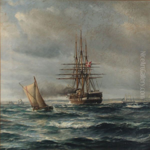Seascape With The Danish Frigate Jylland - view 1