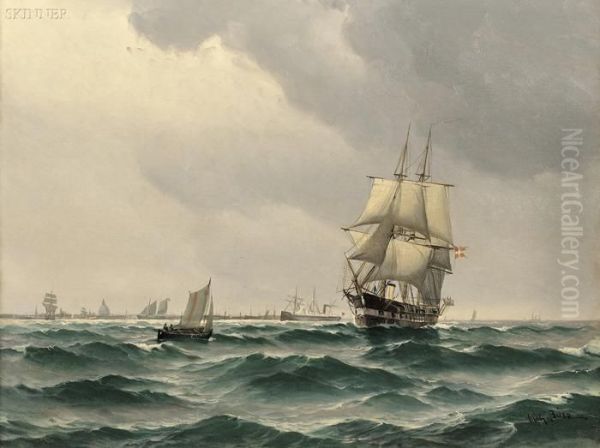Two-masted Clipper Ship On The Sea - view 1
