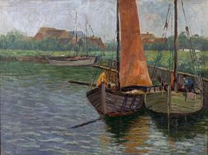 Boddenhafen Althagen by Hugo Mueller-Mohr