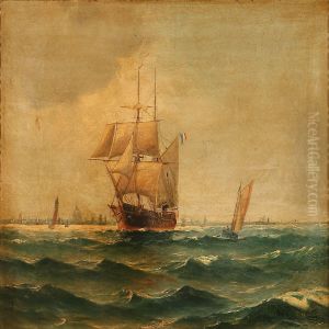 Coastal Scene Wiht Sailing Ships On Copenhagenroadstead