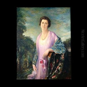 Portrait Of A Woman In Lavendar by Adolfo Felice Mueller-Ury