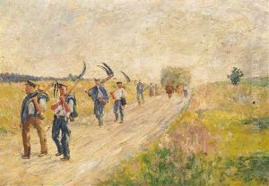 Heimkehrende Schnitter Nach Der Feldarbeit by Peter Paul Mueller-Werlau