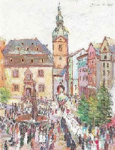 Fronleichnamsprozession In Cochem An Der Mosel by Peter Paul Mueller-Werlau